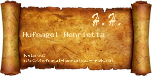 Hufnagel Henrietta névjegykártya